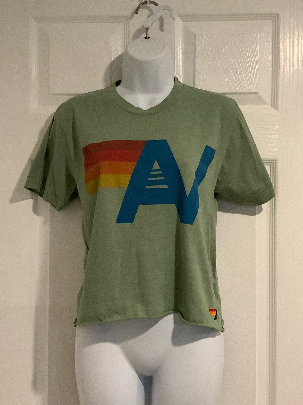 AVIATOR NATION Green AV Logo Graphic Tee Shirt S